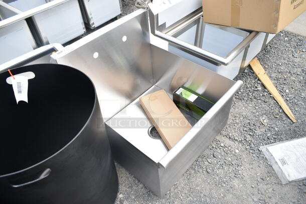 BRAND NEW SCRATCH AND DENT! Stainless Steel Commercial Single Bay Sink. No Legs.  - Image 3 of 4