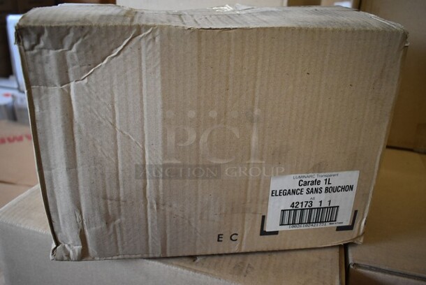 4 Boxes of 6 BRAND NEW! Luminarc Glass Carafe Decanter 1L 33 oz Elegance Sans Bouchon. 4 Times Your Bid!  - Image 3 of 3