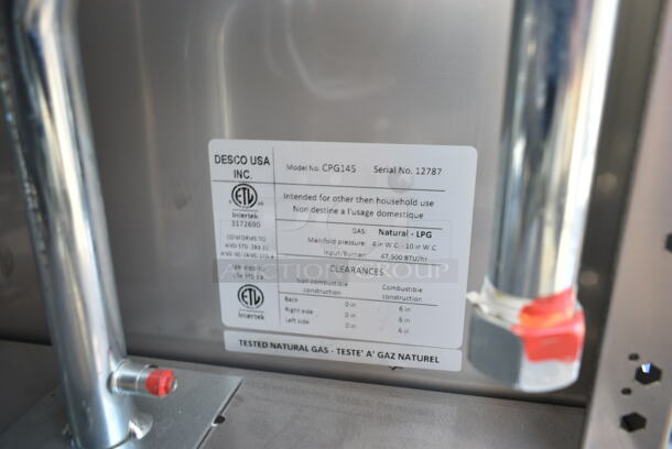 BRAND NEW SCRATCH AND DENT! Desco CPG145 Stainless Steel Commercial Floor Style Natural Gas Powered Pasta Cooker.  - Image 4 of 5