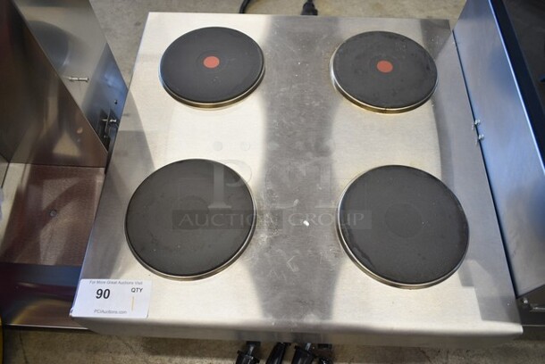 BRAND NEW SCRATCH AND DENT! 2024 Nemco 6311-4-240 Stainless Steel Electric Countertop Raised Hot Plate with 4 Solid Burners. 240 Volts, 1 Phase.  - Image 3 of 6