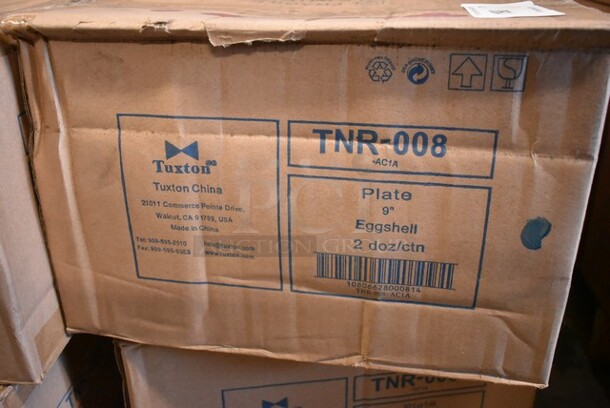 6 Boxes of 24 BRAND NEW! Tuxton TNR-008 9" Eggshell Plates. 6 Times Your Bid! - Image 2 of 2