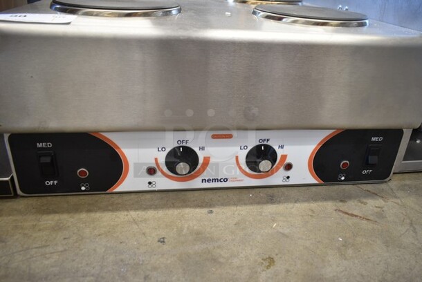 BRAND NEW SCRATCH AND DENT! 2024 Nemco 6311-4-240 Stainless Steel Electric Countertop Raised Hot Plate with 4 Solid Burners. 240 Volts, 1 Phase.  - Image 5 of 6