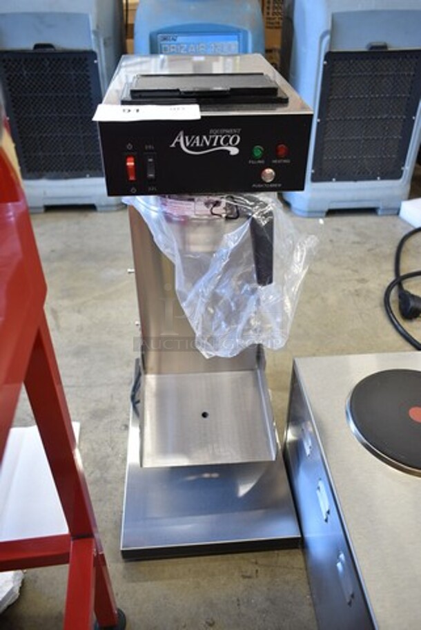 BRAND NEW SCRATCH AND DENT! Avantco 177CMAPADJ Stainless Steel Automatic Airpot Coffee Maker with Adjustable Shelf w/ Metal Brew Basket. 120 Volts, 1 Phase.  - Image 2 of 7