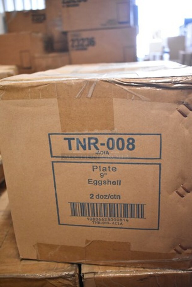 5 Boxes of 24 BRAND NEW! Tuxton TNR-008 9" Eggshell Plates. 5 Times Your Bid! - Image 2 of 2