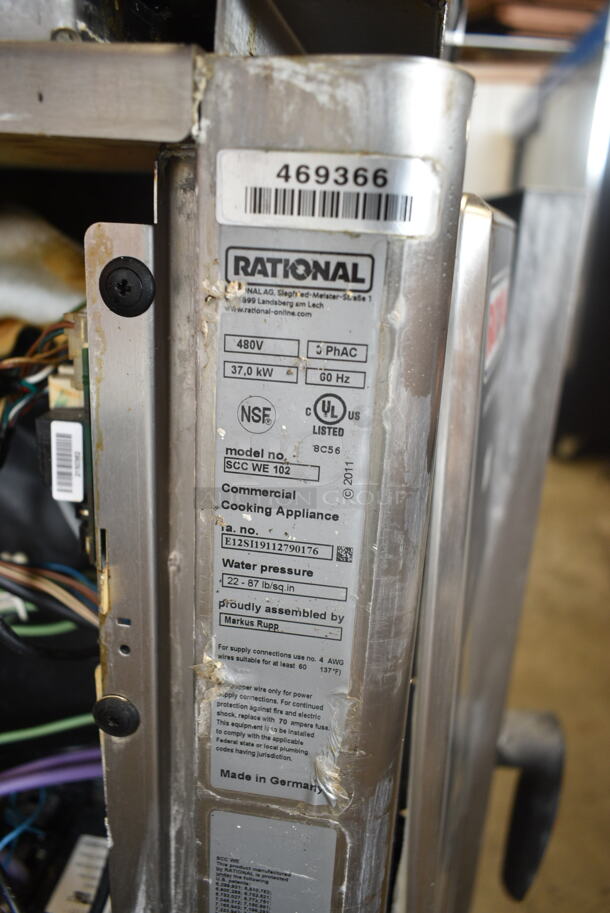 2 2019 Rational Stainless Steel Commercial Combitherm Self Cooking Center Convection Ovens on Commercial Casters. Top Model: SCC WE 62. Bottom Model: SCC WE 102. 480 Volts, 3 Phase. 2 Times Your Bid! - Image 10 of 10