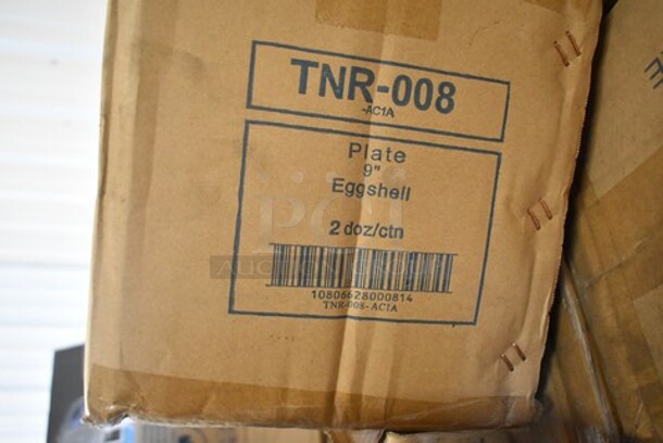 6 Boxes of 24 BRAND NEW! Tuxton TNR-008 9" Eggshell Plates. 6 Times Your Bid! - Image 2 of 2