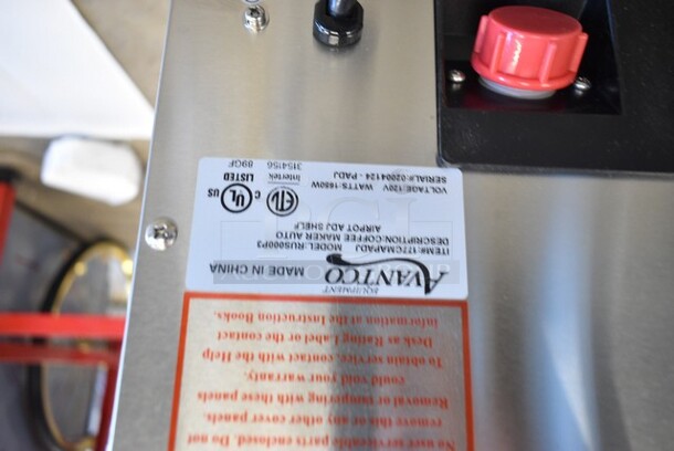 BRAND NEW SCRATCH AND DENT! Avantco 177CMAPADJ Stainless Steel Automatic Airpot Coffee Maker with Adjustable Shelf w/ Metal Brew Basket. 120 Volts, 1 Phase.  - Image 7 of 7