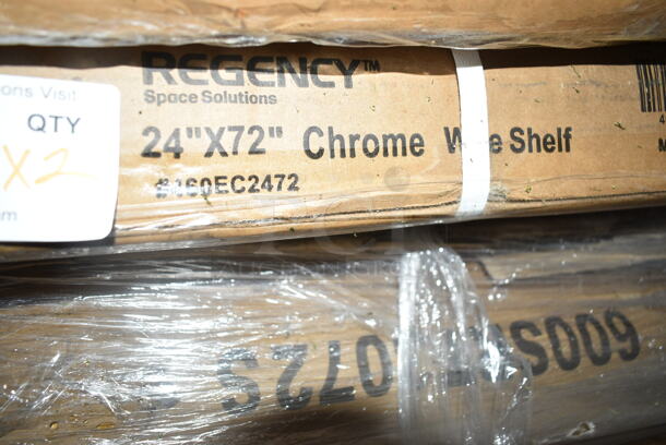 2 BRAND NEW SCRATCH AND DENT! Regency 460EC2472 24" x 72" NSF Chrome Wire Shelf. 2 Times Your Bid! May Be Missing Pieces.  - Image 2 of 4