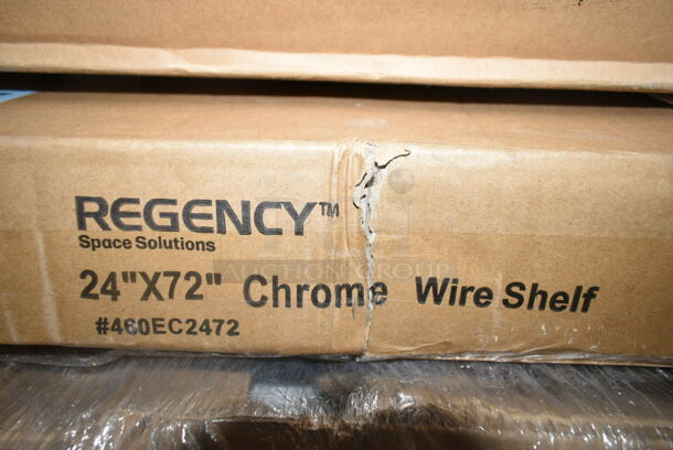 2 BRAND NEW SCRATCH AND DENT! Regency 460EC2472 24" x 72" NSF Chrome Wire Shelf. 2 Times Your Bid! May Be Missing Pieces.  - Image 4 of 4