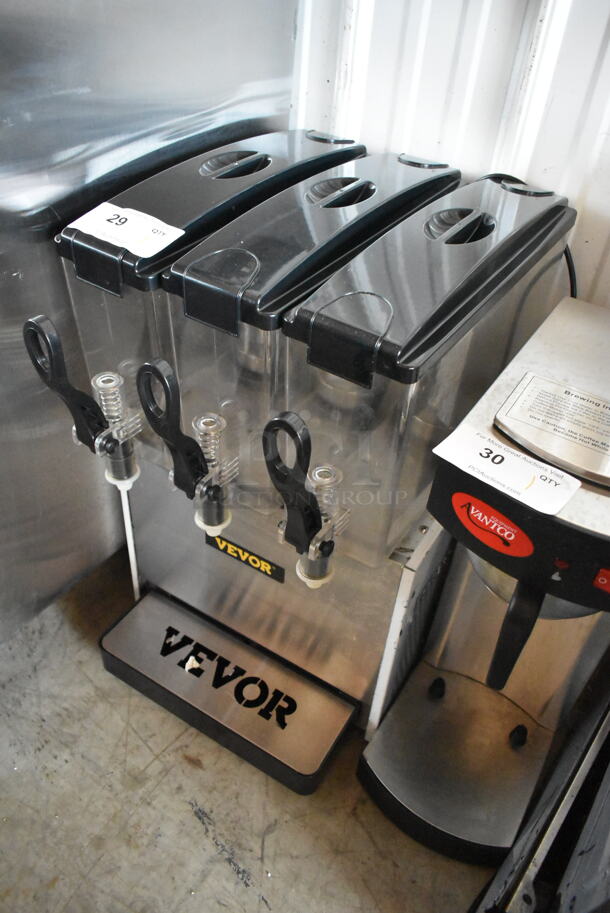 Vevor YRSJ12x3 Stainless Steel Commercial Countertop 3 Hopper Refrigerated Beverage Machine. 110 Volts, 1 Phase. Tested and Powers On But Does Not Get Cold - Image 2 of 7