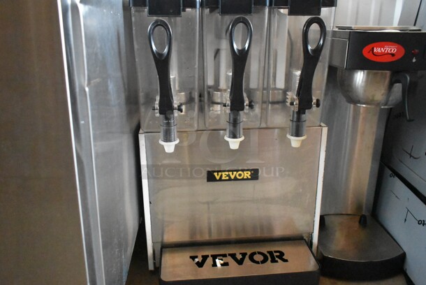 Vevor YRSJ12x3 Stainless Steel Commercial Countertop 3 Hopper Refrigerated Beverage Machine. 110 Volts, 1 Phase. Tested and Powers On But Does Not Get Cold - Image 3 of 7