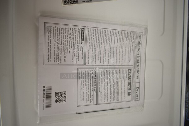 BRAND NEW SCRATCH AND DENT! General Electric GE VTD56EASVOWB 7.4 cu. ft. Front Load Electric Commercial Dryer - Free Use / App Payment / Coin Compatible. 120/208-240 Volts, 1 Phase.  - Image 5 of 7