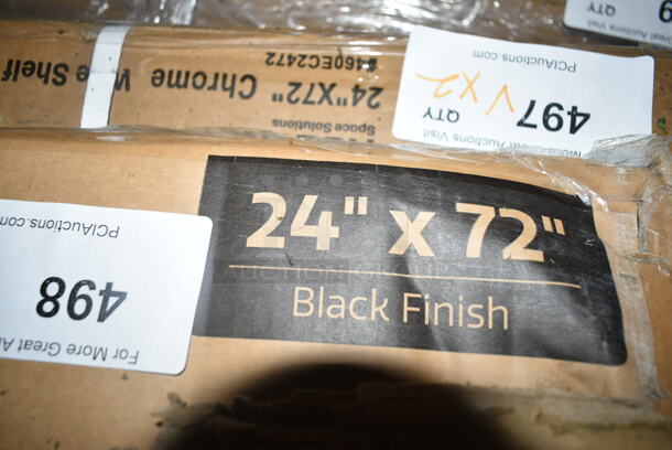 BRAND NEW SCRATCH AND DENT! Steelton 465B2472KE4 24" x 72" NSF Black Epoxy 4-Shelf Kit with 72" Posts. May Be Missing Pieces.  - Image 5 of 5