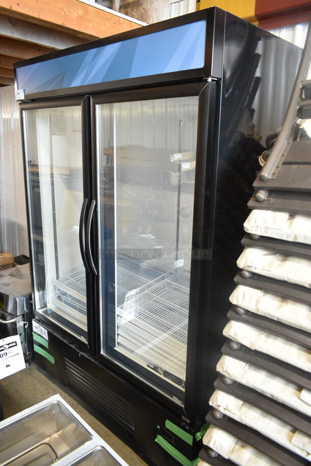 BRAND NEW SCRATCH AND DENT! Mainstreet 829GMC49B Metal Commercial 2 Door Reach In Cooler Merchandiser w/ Poly Coated Racks on Commercial Casters. 115 Volts, 1 Phase. Tested and Powers On But Does Not Get Cold - Image 3 of 12