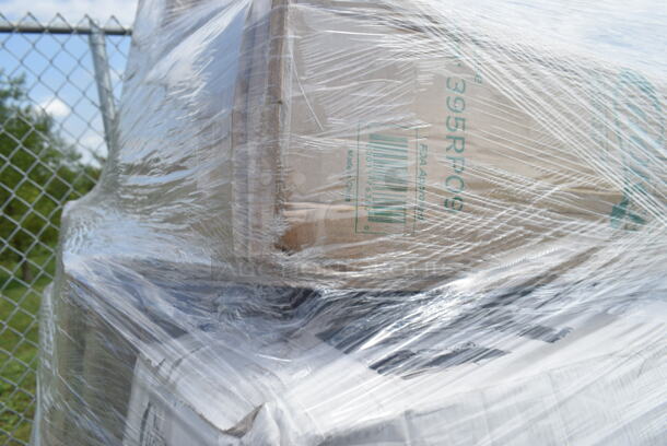 PALLET LOT of 16 BRAND NEW Boxes Including 395TP09 EcoChoice Compostable Sugarcane / Bagasse 9" Plate, Dart 16J16 16 oz. White Customizable Foam Cup - 1000/Case, 127P400B Choice 4 oz. Black Plastic Souffle Cup / Portion Cup - 2500/Case. 16 Times Your Bid! - Image 5 of 12