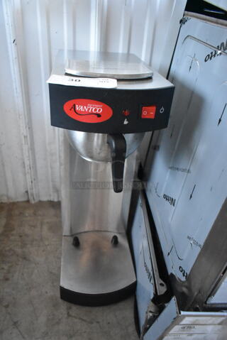 Avantco C15 Stainless Steel Commercial Countertop Coffee Machine w/ Metal Brew Basket. 120 Volts, 1 Phase. 
