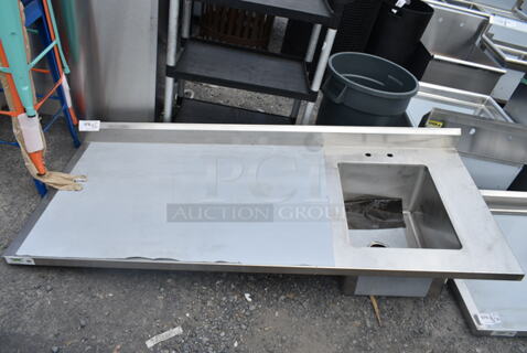 BRAND NEW SCRATCH AND DENT! Regency 600ST3072R Stainless Steel Counter w/ Sink Basin. No Legs. 