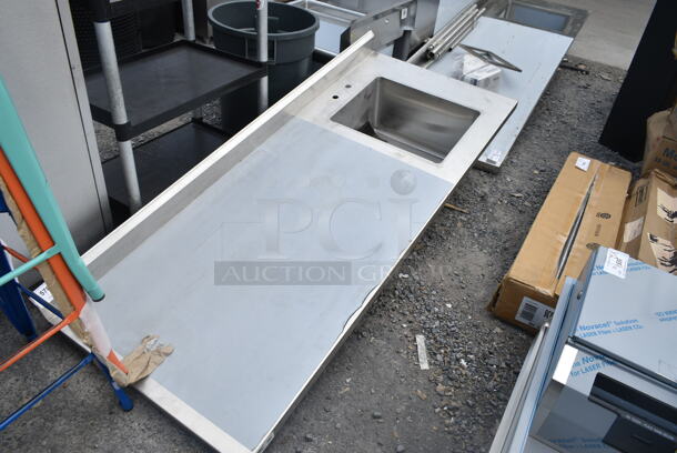 BRAND NEW SCRATCH AND DENT! Regency 600ST3072R Stainless Steel Counter w/ Sink Basin. No Legs.  - Image 3 of 5