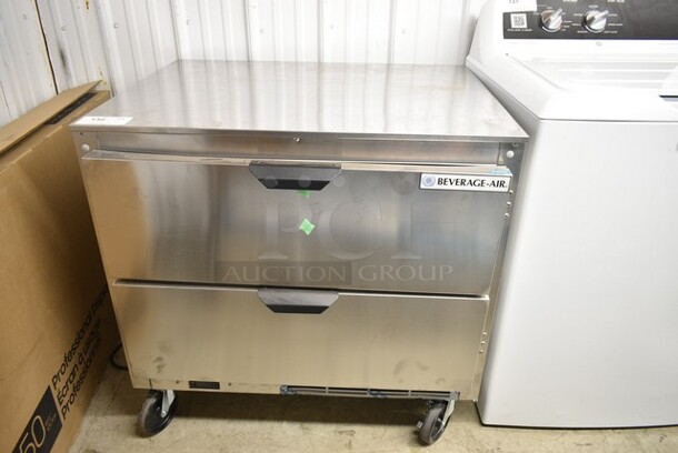 BRAND NEW SCRATCH AND DENT! Beverage Air UCFD36AHC-2 Stainless Steel Commercial 2 Drawer Undercounter Freezer on Commercial Casters. 115 Volts, 1 Phase. Tested and Working! - Image 2 of 7