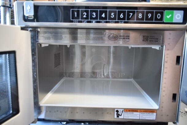 BRAND NEW SCRATCH AND DENT! 2024 Amana HDC212 Heavy-Duty Stainless Steel Commercial Microwave. 208/240 Volts, 1 Phase.  - Image 4 of 5
