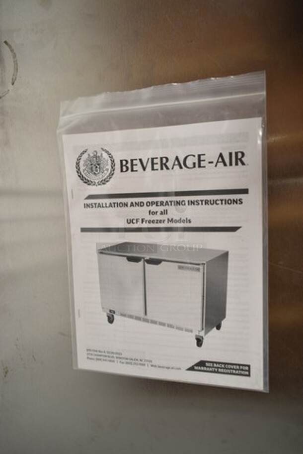 BRAND NEW SCRATCH AND DENT! Beverage Air UCFD36AHC-2 Stainless Steel Commercial 2 Drawer Undercounter Freezer on Commercial Casters. 115 Volts, 1 Phase. Tested and Working! - Image 6 of 7