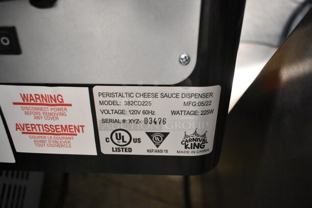 BRAND NEW SCRATCH AND DENT! 2023 Carnival King 382CD225 Metal Commercial Countertop Nacho Cheese Sauce Dispenser. 120 Volts, 1 Phase. Tested and Working! - Image 6 of 6