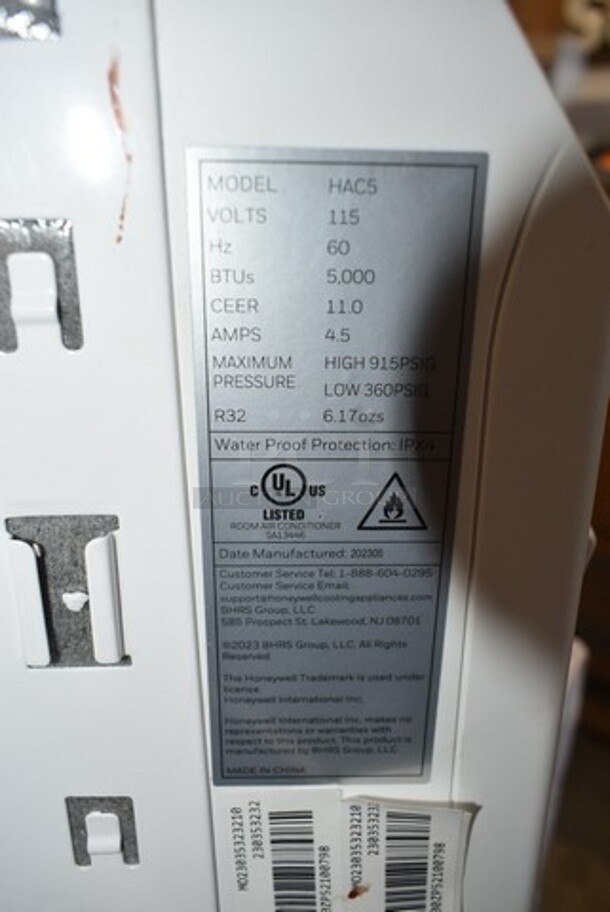 2 BRAND NEW IN BOX! Honeywell HAC5 5,000 BTU Window Air Conditioner, Adjustable Thermostat, 7 settings, Quiet, 150 sq ft Coverage. 2 Times Your Bid! - Image 6 of 6