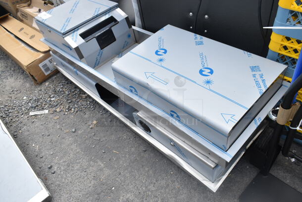 2 BRAND NEW SCRATCH AND DENT! Stainless Steel Wall Mount Trash Can w/ Paper Towel Dispenser. 2 Times Your Bid!  - Image 3 of 3