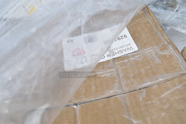 PALLET LOT of 15 BRAND NEW Boxes Including 966UPWIDEB-500 OneUp by Choice White 2-Ply Wide Interfold 6 1/2" x 8 1/2" Dispenser Napkin - 6000/Case, 2 Box 394345M Noble NexGen Powder-Free Disposable Black Hybrid 3 Mil Thick Gloves - Medium - 1000/Case, ServIt 423ST4ASG Angled Sneeze Guard for 4-Pan Steam Tables, 130BGFORKH Choice Beige Heavy Weight Plastic Fork - 1000/Case, 485CBW Choice 8" White Plastic Soda / Sundae Spoon - 1000/Case, Dart 85MFPPHT1 ProPlanet 8 5/16" x 8" x 3" White Mineral-Filled 1 Compartment Hinged Lid Takeout Container - 150/Case. 15 Times Your Bid! - Image 9 of 12