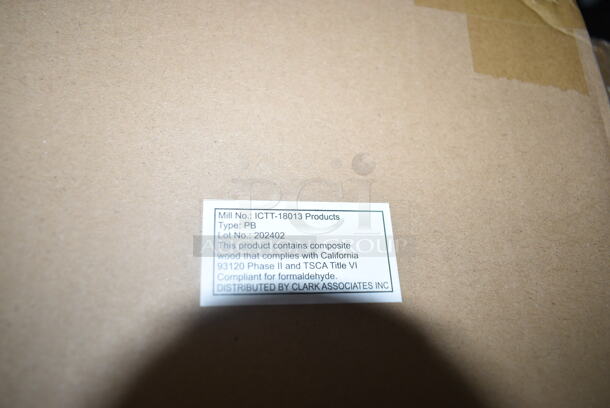8 BRAND NEW SCRATCH AND DENT! Lancaster Table & Seating 3493042TCB 30" x 42" Laminated Rectangular Table Top Reversible Cherry / Black. 8 Times Your Bid! May Be Missing Pieces.  - Image 3 of 4