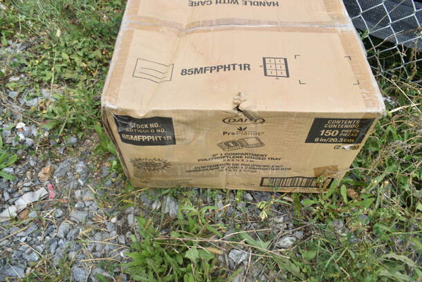 PALLET LOT of 15 BRAND NEW Boxes Including 966UPWIDEB-500 OneUp by Choice White 2-Ply Wide Interfold 6 1/2" x 8 1/2" Dispenser Napkin - 6000/Case, 2 Box 394345M Noble NexGen Powder-Free Disposable Black Hybrid 3 Mil Thick Gloves - Medium - 1000/Case, ServIt 423ST4ASG Angled Sneeze Guard for 4-Pan Steam Tables, 130BGFORKH Choice Beige Heavy Weight Plastic Fork - 1000/Case, 485CBW Choice 8" White Plastic Soda / Sundae Spoon - 1000/Case, Dart 85MFPPHT1 ProPlanet 8 5/16" x 8" x 3" White Mineral-Filled 1 Compartment Hinged Lid Takeout Container - 150/Case. 15 Times Your Bid! - Image 12 of 12