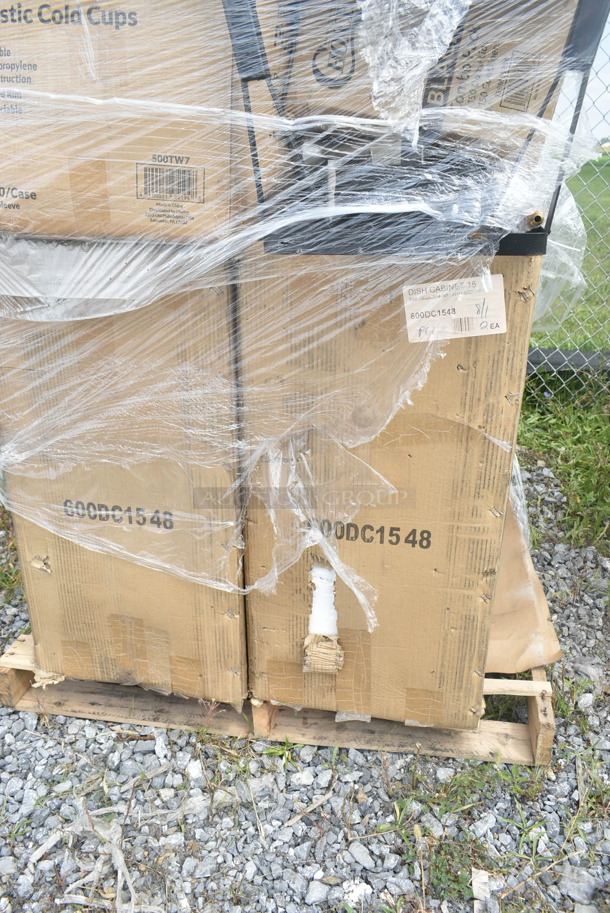 PALLET LOT of 15 BRAND NEW Boxes Including 2 Box 600DC1548 Regency 15" x 48" 18 Gauge Type 304 Stainless Steel Dish Cabinet with Adjustable Midshelf, 500TW7 Choice 7 oz. Translucent Thin Wall Plastic Cold Cup - 2500/Case, 22BR0118 Slushy Machine RPL, 500LFLAT Choice Clear Flat Lid with Straw Slot - 9, 12, 16, 20, and 24 oz. - 1000/Case, 433300100NAT Choice Kraft Sandwich Bag, 44 oz Round Take Out Containers. 15 Times Your Bid! - Image 2 of 12
