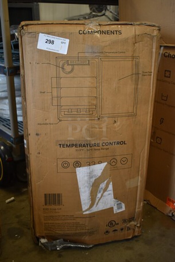 BRAND NEW IN BOX! Honeywell H115BCS Beverage Refrigerator and Cooler, 115 Can Mini Fridge with Glass Door for Soda Beer or Wine for Office or Bar with Adjustable Removable Shelving. Tested and Working! - Image 2 of 4