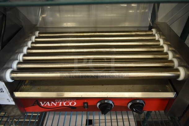 2021 Avantco 177RG1818 Stainless Steel Commercial Countertop Hot Dog Roller w/ Clear Poly Cover. 120 Volts, 1 Phase. Tested and Working! - Image 4 of 5