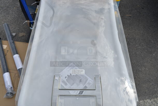 BRAND NEW SCRATCH AND DENT! White Poly Ingredient Bin on Commercial Casters.  - Image 4 of 5
