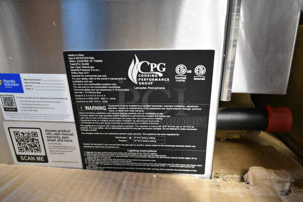 BRAND NEW SCRATCH AND DENT! 2023 Cooking Performance Group CPG 351GTCPG15NL 15" Gas Countertop Griddle with Flame Failure Protection and Thermostatic Controls. 30,000 BTU - Image 4 of 8