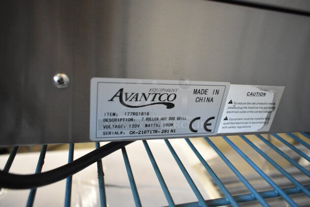 2021 Avantco 177RG1818 Stainless Steel Commercial Countertop Hot Dog Roller w/ Clear Poly Cover. 120 Volts, 1 Phase. Tested and Working! - Image 5 of 5