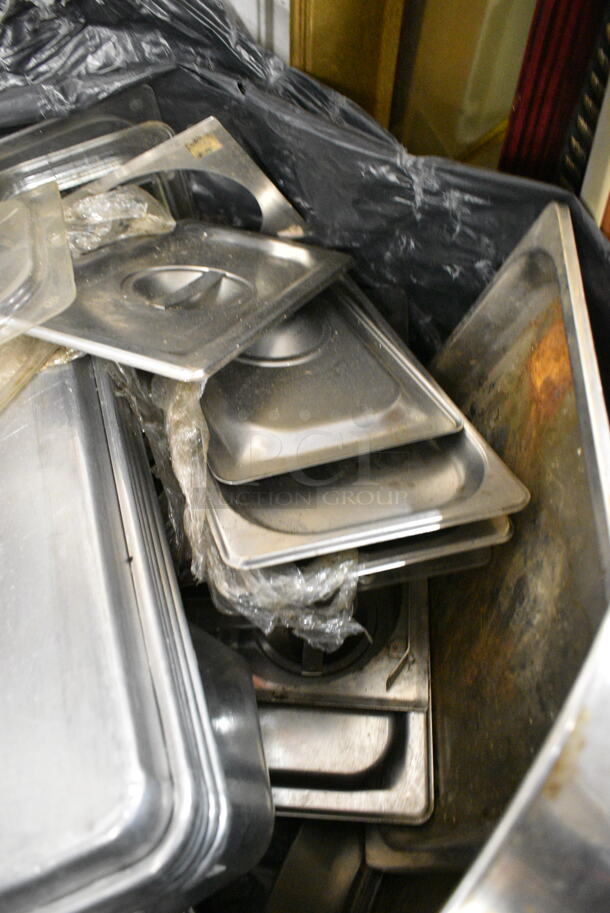 ALL ONE MONEY! Lot of Various Items Including Stainless Steel Drop In Bin Lids, Metal Baking Pans, Poly Lids.  - Image 2 of 6
