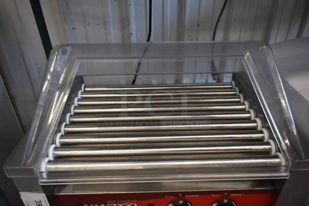 2018 Avantco 177RG1824 Stainless Steel Commercial Countertop Hot Dog Roller w/ Clear Poly Cover. 120 Volts, 1 Phase. Tested and Working! - Image 3 of 5