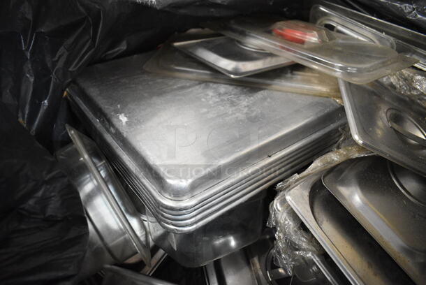 ALL ONE MONEY! Lot of Various Items Including Stainless Steel Drop In Bin Lids, Metal Baking Pans, Poly Lids.  - Image 3 of 6