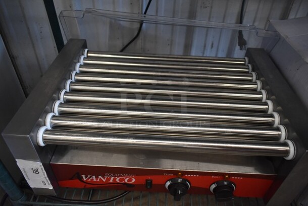 2018 Avantco 177RG1824 Stainless Steel Commercial Countertop Hot Dog Roller w/ Clear Poly Cover. 120 Volts, 1 Phase. Tested and Working! - Image 4 of 5