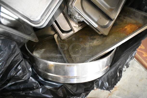 ALL ONE MONEY! Lot of Various Items Including Stainless Steel Drop In Bin Lids, Metal Baking Pans, Poly Lids.  - Image 4 of 6