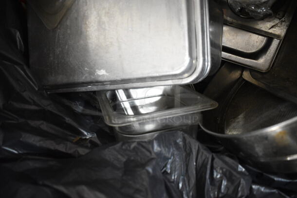 ALL ONE MONEY! Lot of Various Items Including Stainless Steel Drop In Bin Lids, Metal Baking Pans, Poly Lids.  - Image 5 of 6
