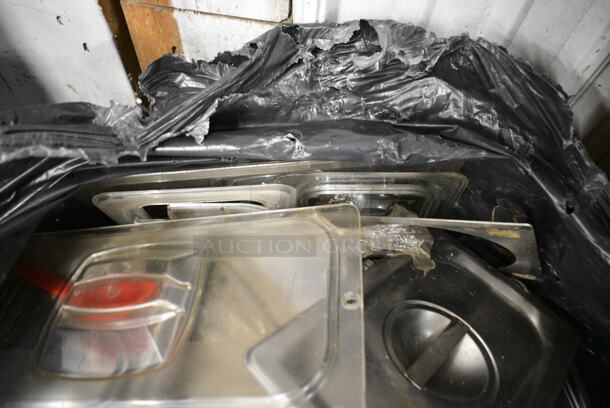 ALL ONE MONEY! Lot of Various Items Including Stainless Steel Drop In Bin Lids, Metal Baking Pans, Poly Lids.  - Image 6 of 6
