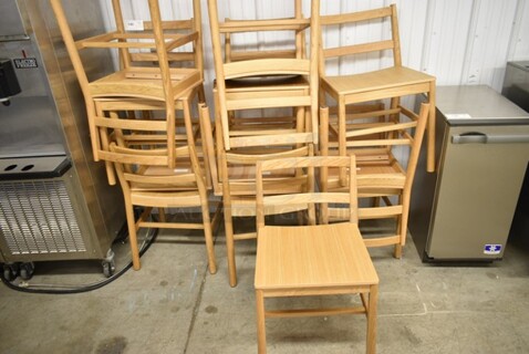 12 BRAND NEW SCRATCH AND DENT! Wooden Dining Height Chairs. 12 Times Your Bid! 
