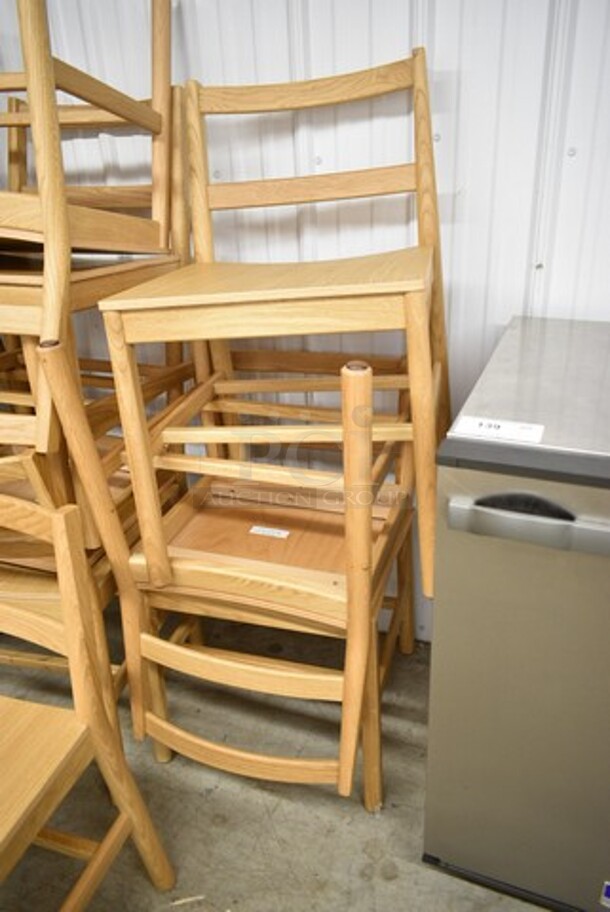 12 BRAND NEW SCRATCH AND DENT! Wooden Dining Height Chairs. 12 Times Your Bid!  - Image 4 of 7