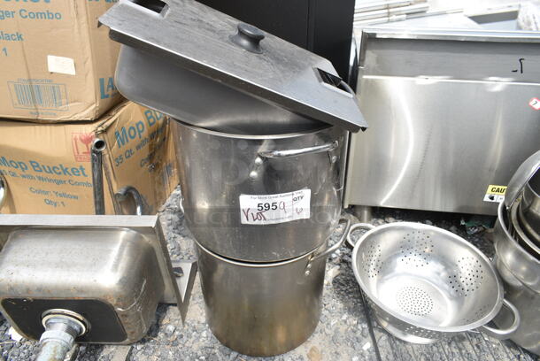 ALL ONE MONEY! Lot of Various Items Including Metal Stock Pots and Colander.  - Image 2 of 3