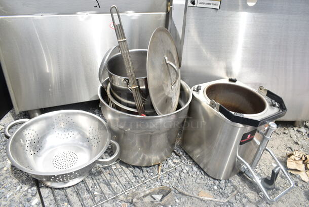 ALL ONE MONEY! Lot of Various Items Including Metal Stock Pots and Colander.  - Image 3 of 3