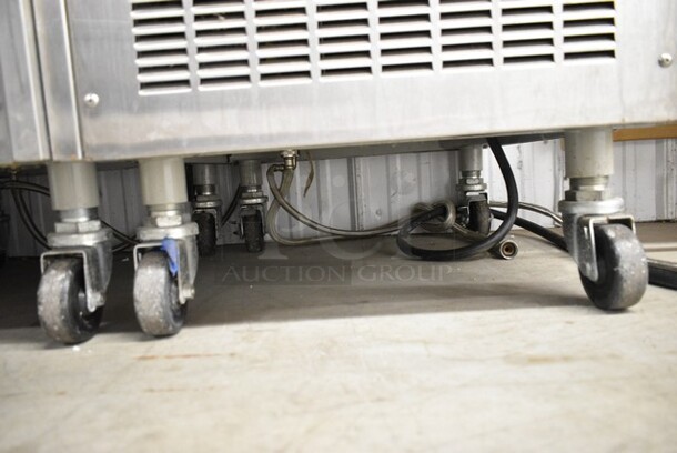 Electro Freeze SL500-132 Stainless Steel Commercial Floor Style Water Cooled 2 Flavor w/ Twist Soft Serve Ice Cream Machine on Commercial Casters. 208-230 Volts, 3 Phase.  - Image 3 of 6
