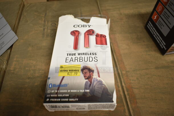 7 Various BRAND NEW Items Including 3 Coby CSTB-600 Digital TV Converters, Coby Universal Remote, Coby CR-201 Radio, Coby CETW512-RED Wireless Earbuds, Coby CBCR-103 AM/FM Digital Alarm Clock. 7 Times Your Bid!  - Image 8 of 12